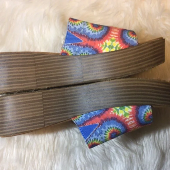 Women’s Blowfish Malibu Size 8.5 Tie-Dye Vegan Platform Slides - Picture 8 of 10